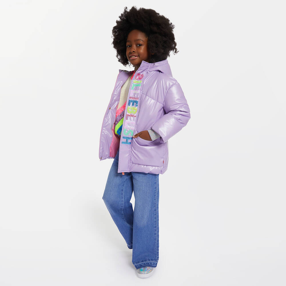 Lilac puffer coat shop