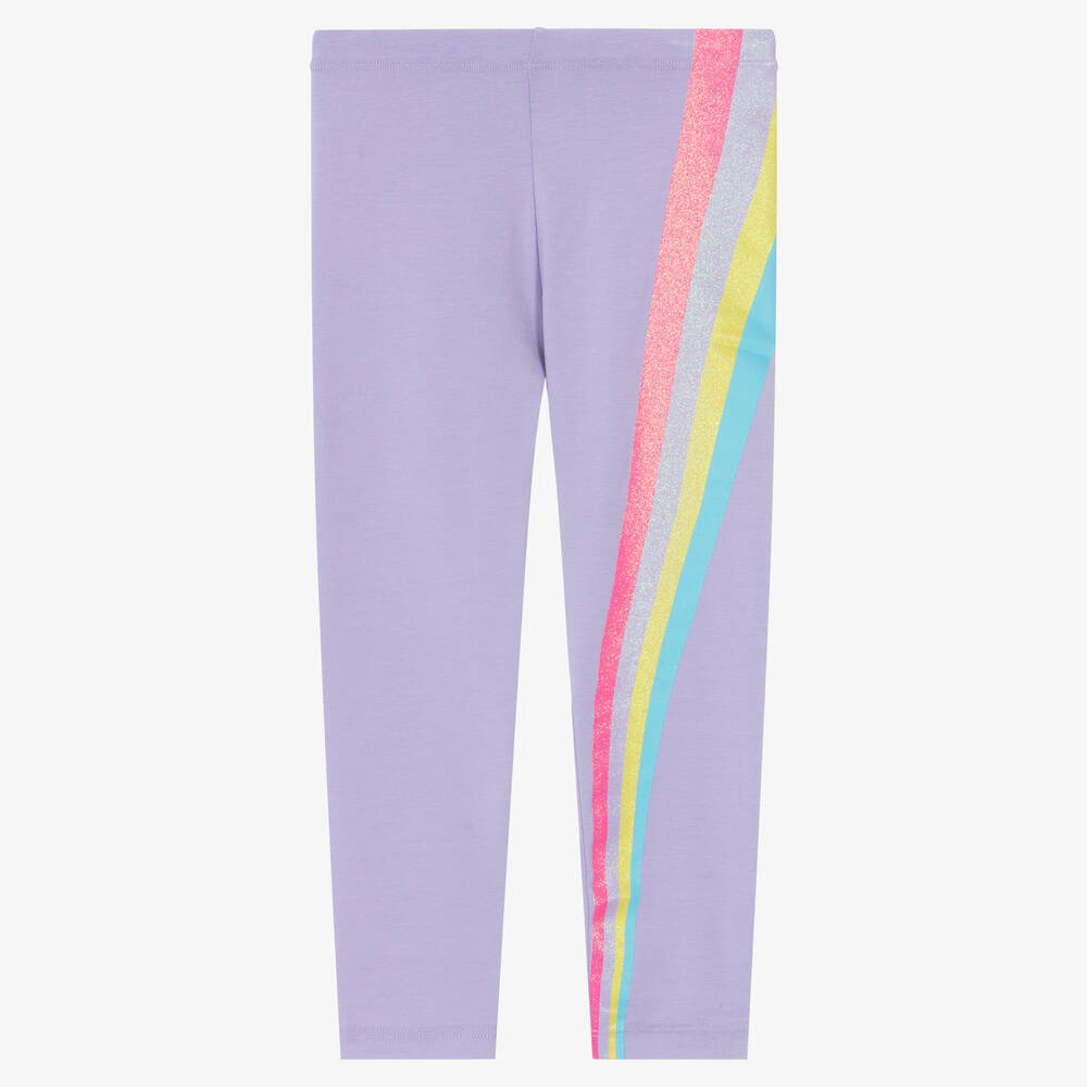 Billieblush - Girls Lilac Purple Stripe Leggings | Childrensalon