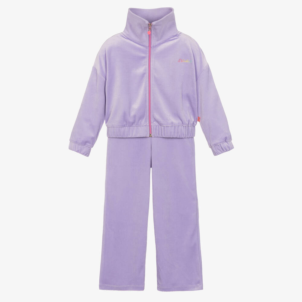 Billieblush - Фиолетовый спортивный костюм из велюра | Childrensalon