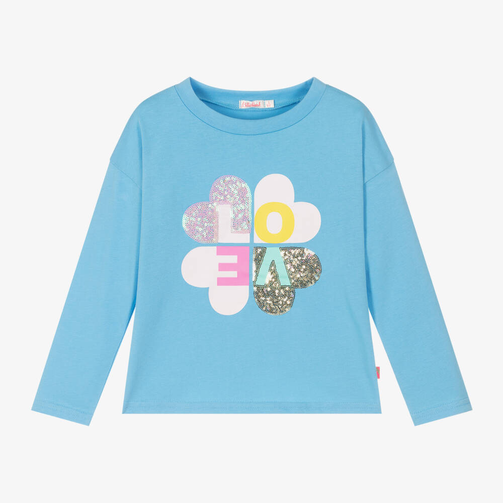 Billieblush-توب قطن لون أزرق للبنات | Childrensalon Outlet