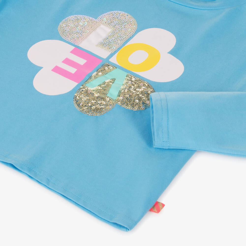 Billieblush-Girls Long Sleeve Blue Top | Childrensalon Outlet