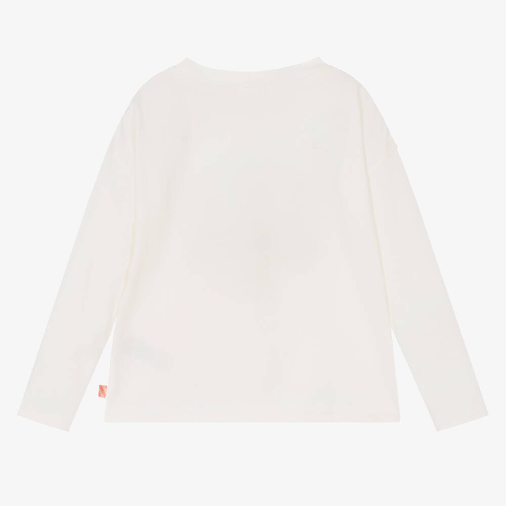 Billieblush-Girls Long Sleeve Ivory Tee | Childrensalon Outlet