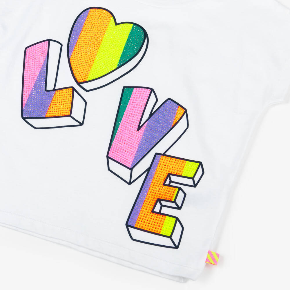 Billieblush-Футболка из хлопка с надписью "Love" для девочек | Childrensalon Outlet