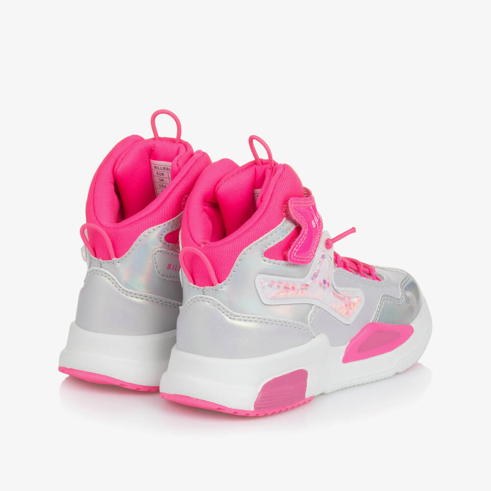 Billieblush-Girls Metallic Pink & Silver Trainers | Childrensalon Outlet