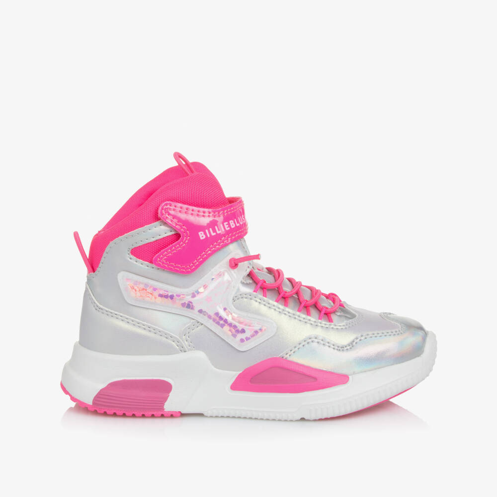 Billieblush-Girls Metallic Pink & Silver Trainers | Childrensalon Outlet