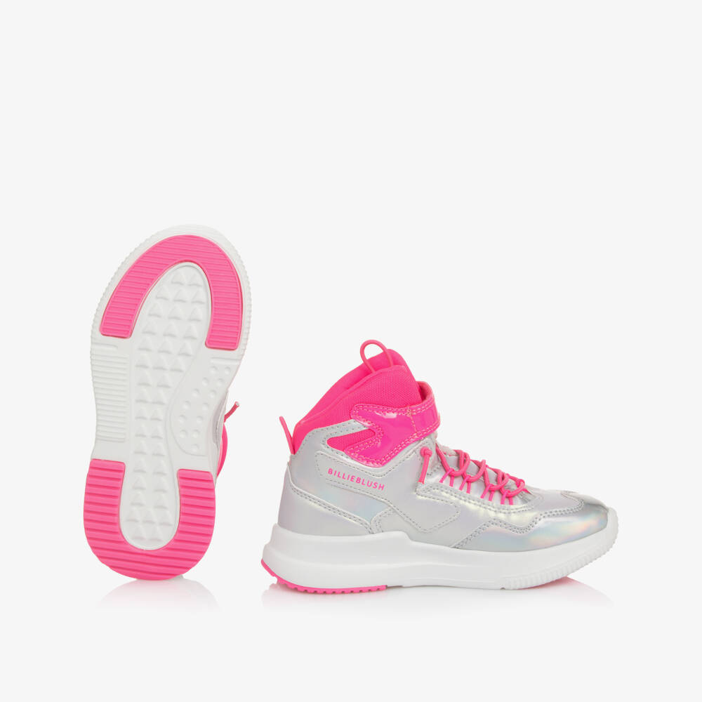 Billieblush-Girls Metallic Pink & Silver Trainers | Childrensalon Outlet