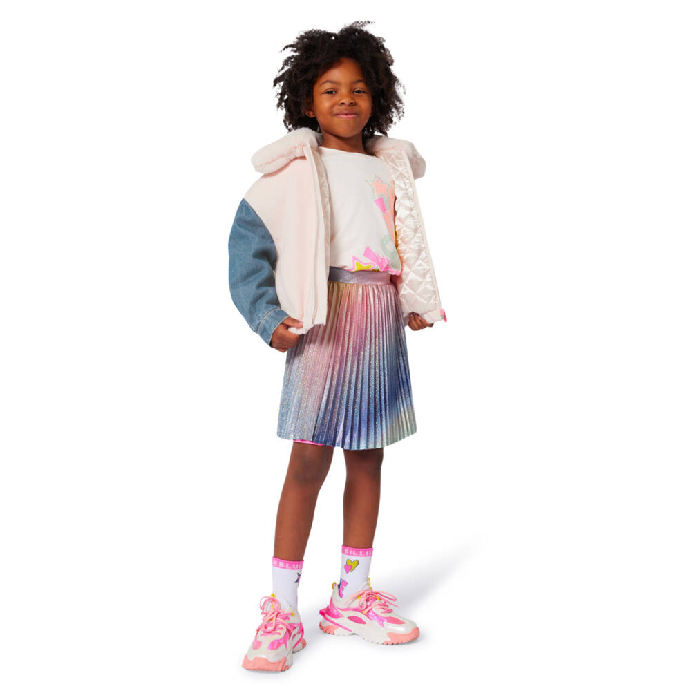 Billieblush-تنورة بنات قوس قزح متألقة بطيات | Childrensalon Outlet