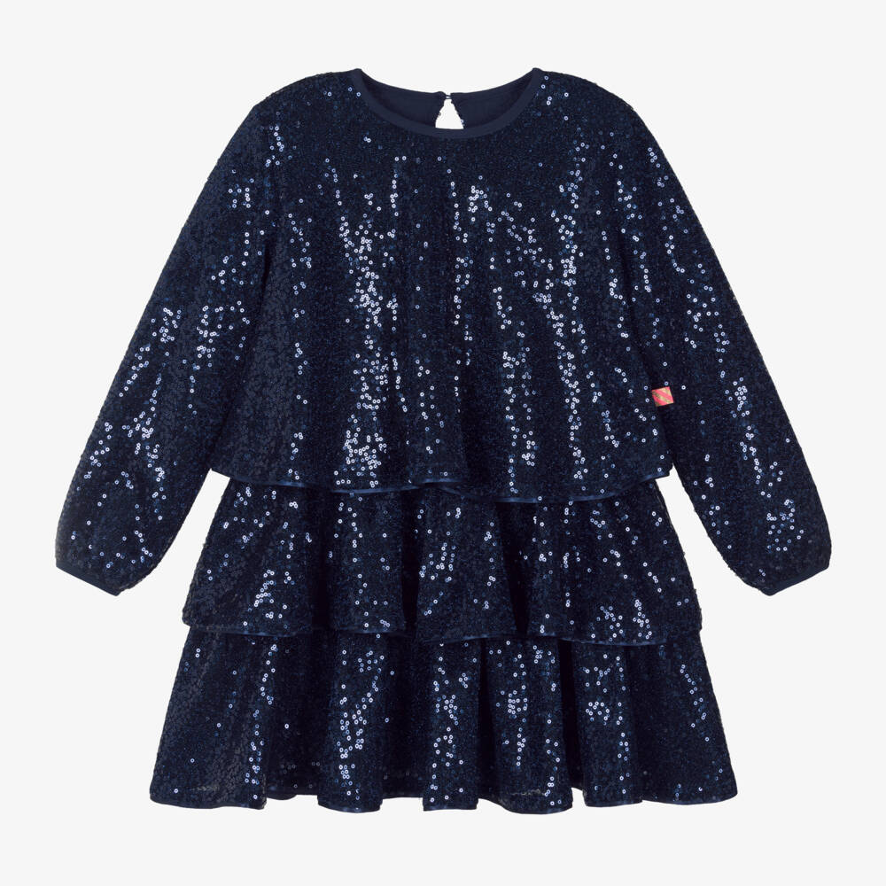 Billieblush-Girls Midnight Sequin Tiered Dress | Childrensalon Outlet
