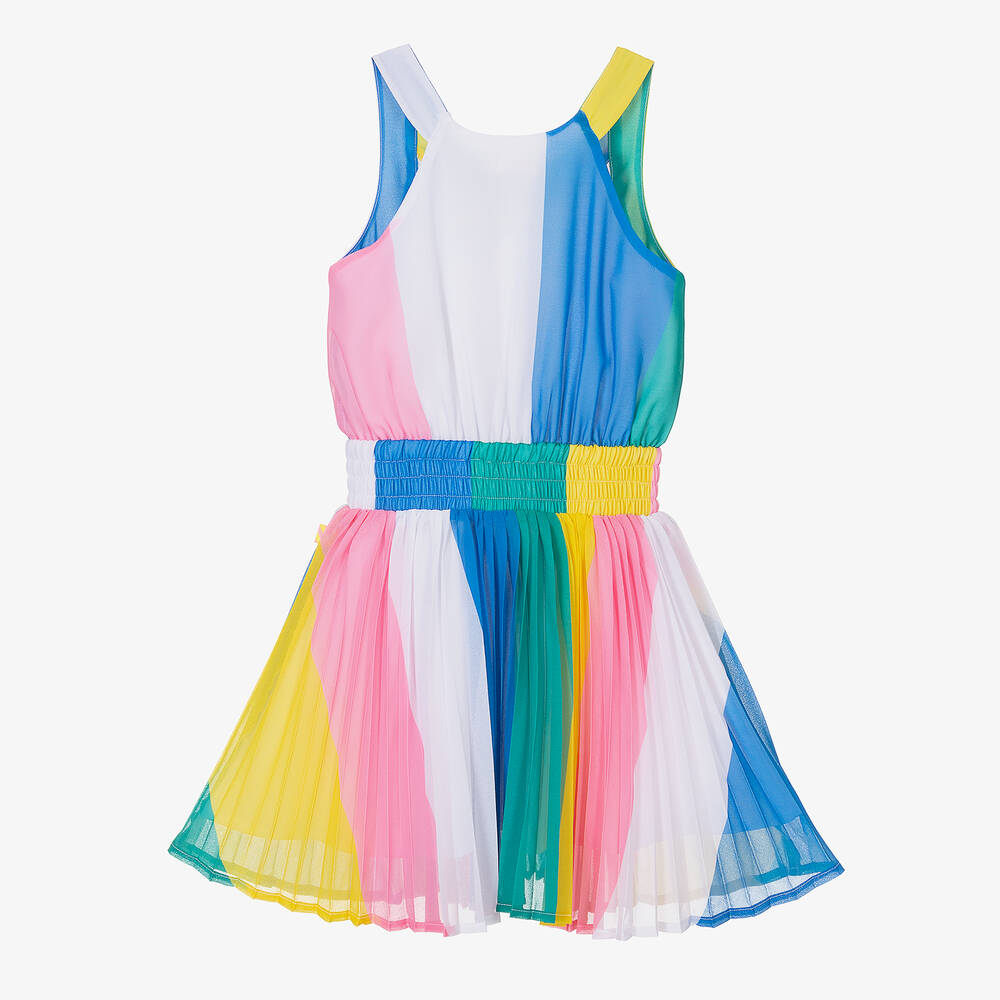 Billieblush-Girls Multicoloured Stripe Crêpe Dress | Childrensalon Outlet