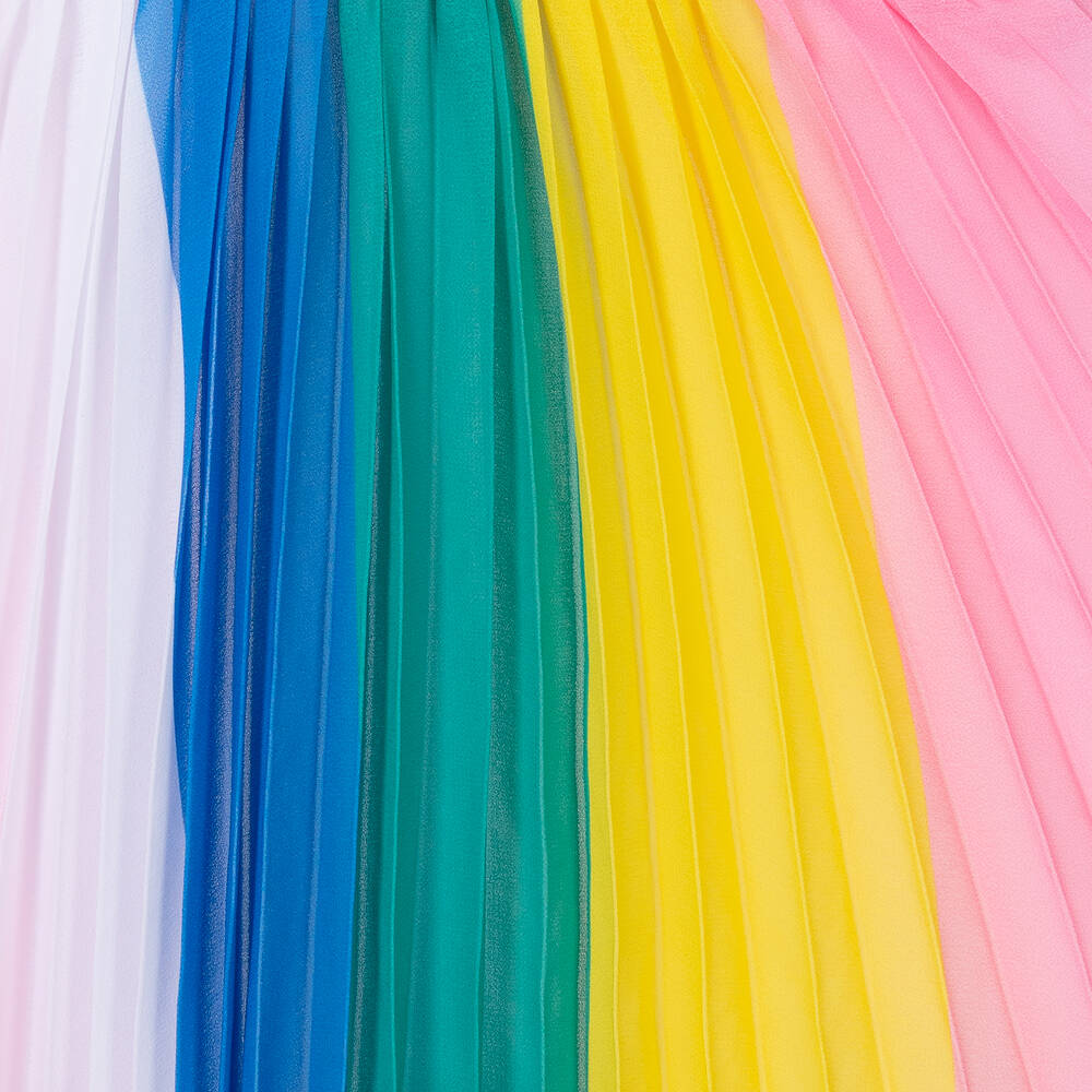 Billieblush-Girls Multicoloured Stripe Crêpe Dress | Childrensalon Outlet