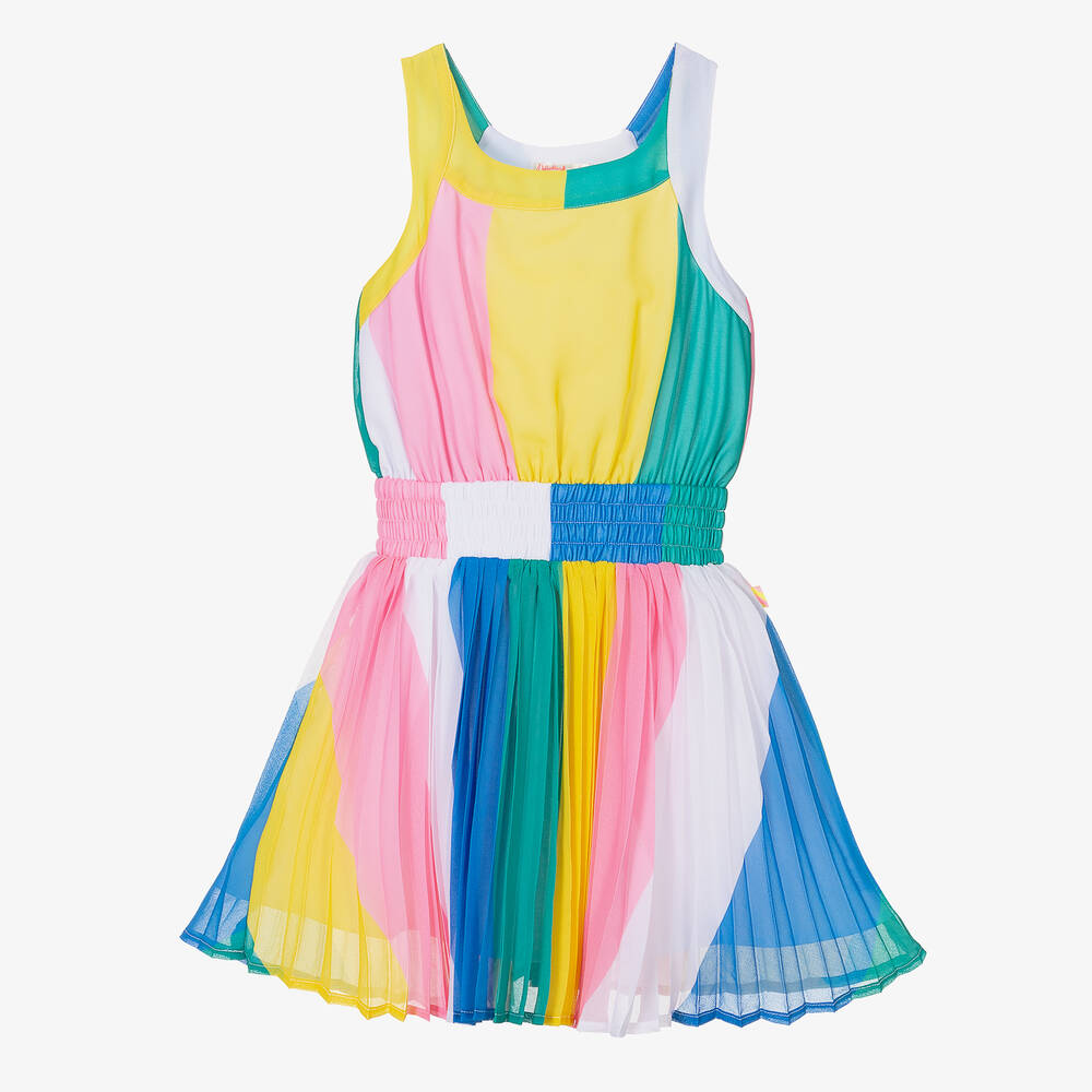Billieblush-Girls Multicoloured Stripe Crêpe Dress | Childrensalon Outlet