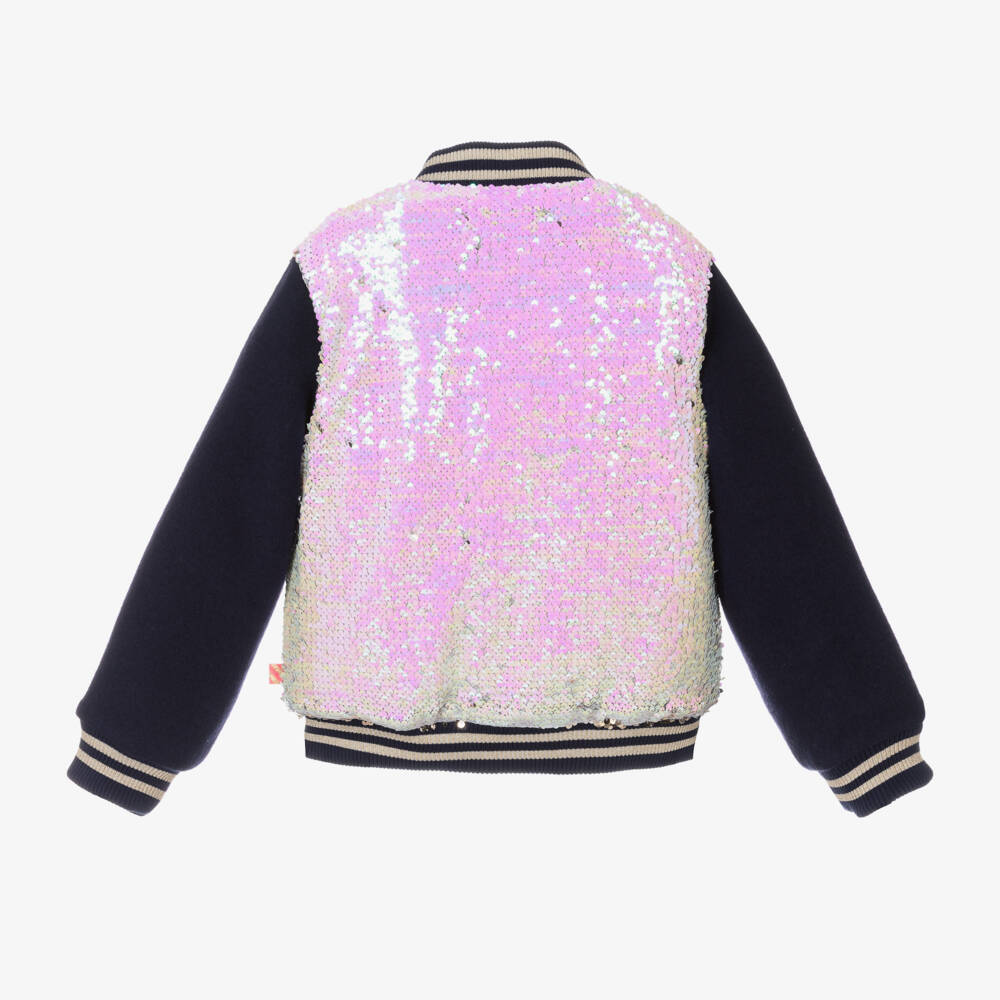 Billieblush-Girls Navy and Gold Sequin Jacket | Childrensalon Outlet