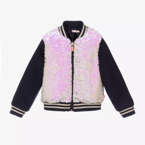 Billieblush-Girls Navy and Gold Sequin Jacket | Childrensalon Outlet