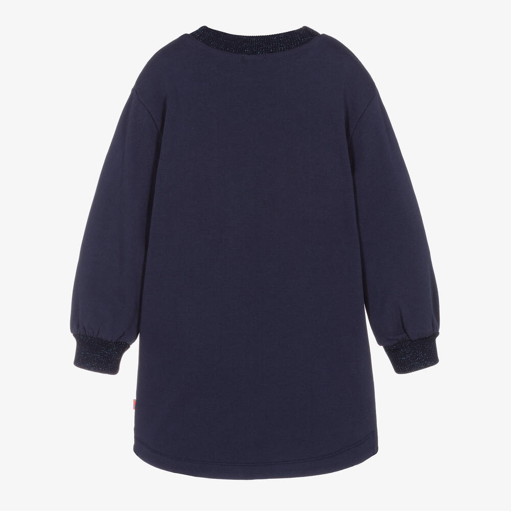 Billieblush-Синее хлопковое платье с кроликом | Childrensalon Outlet