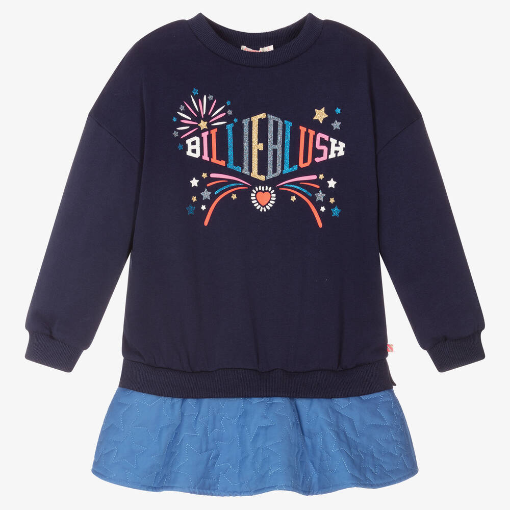 Billieblush-Girls Navy Blue Cotton Dress | Childrensalon Outlet