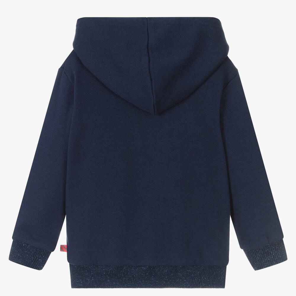 Billieblush-Girls Navy Blue Cotton Hoodie | Childrensalon Outlet
