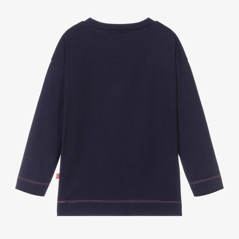 Billieblush-توب قطن جيرسي لون كحلي للبنات | Childrensalon Outlet