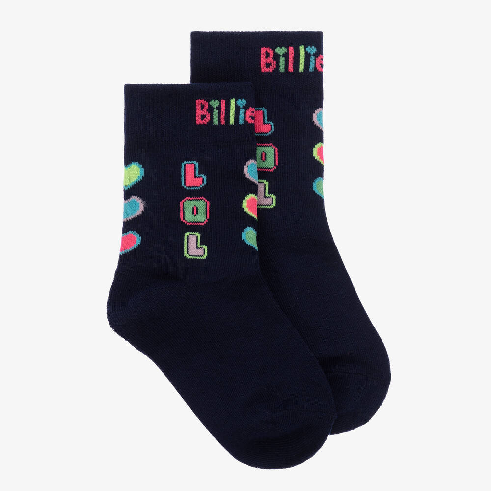 Billieblush - Girls Navy Blue Cotton Socks | Childrensalon