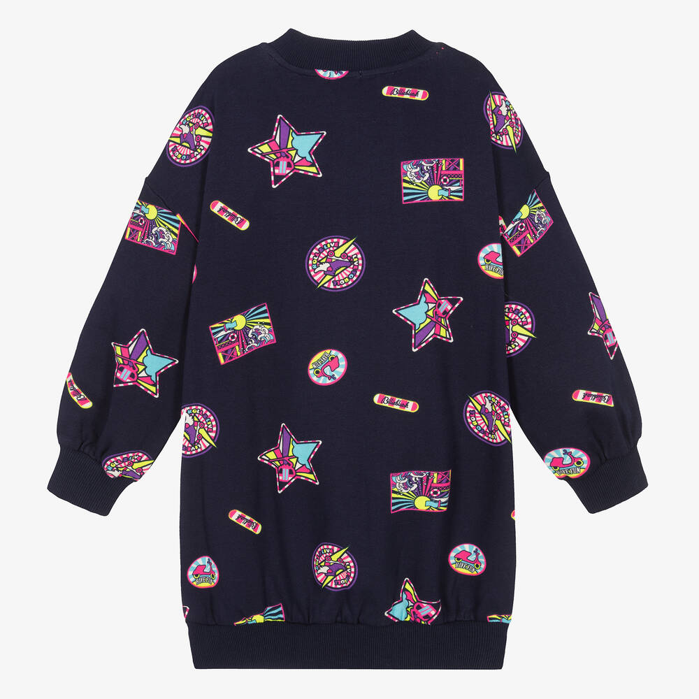Billieblush-Girls Navy Blue Cotton Sweatshirt Dress | Childrensalon Outlet