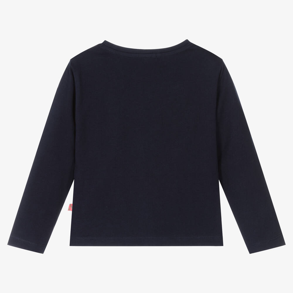 Billieblush-Girls Navy Blue Cotton Top | Childrensalon Outlet