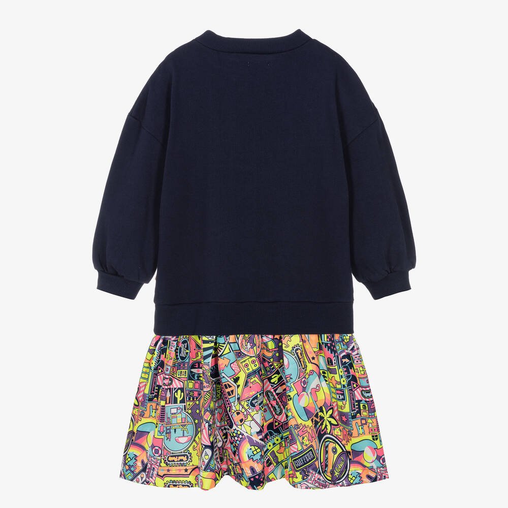Billieblush-Синее платье-свитшот с графическим принтом | Childrensalon Outlet