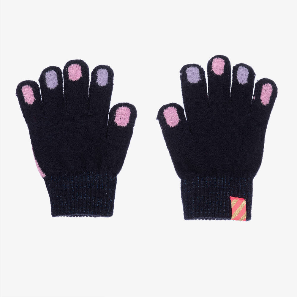 Billieblush - Girls Navy Blue Heart Gloves | Childrensalon