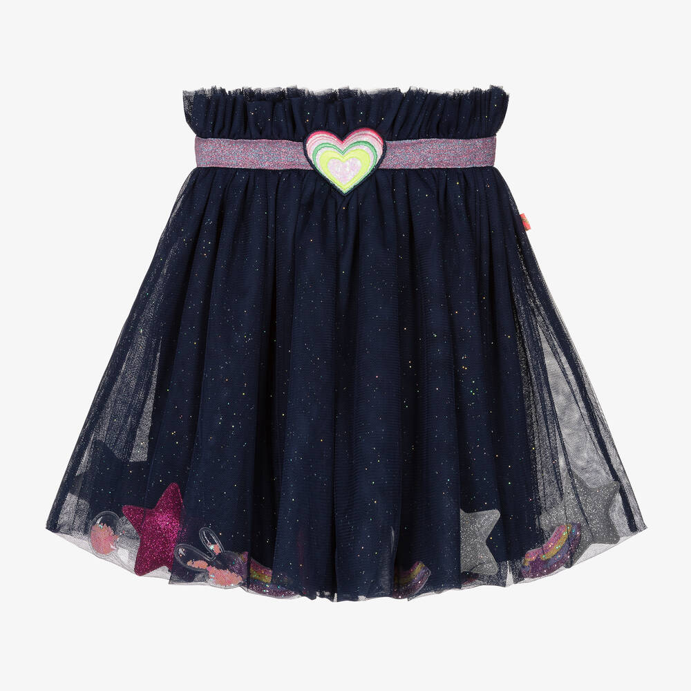 Billieblush - Jupe en tulle bleu cœurs et étoiles | Childrensalon