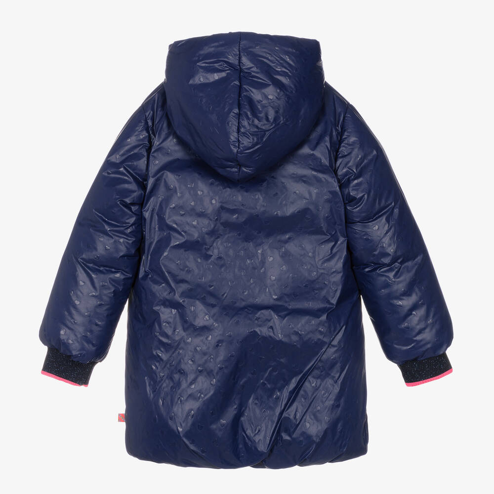 بيلي بلاش-معطف هودي بطبعة قلوب مبطن لون كحلي للبنات | Childrensalon Outlet