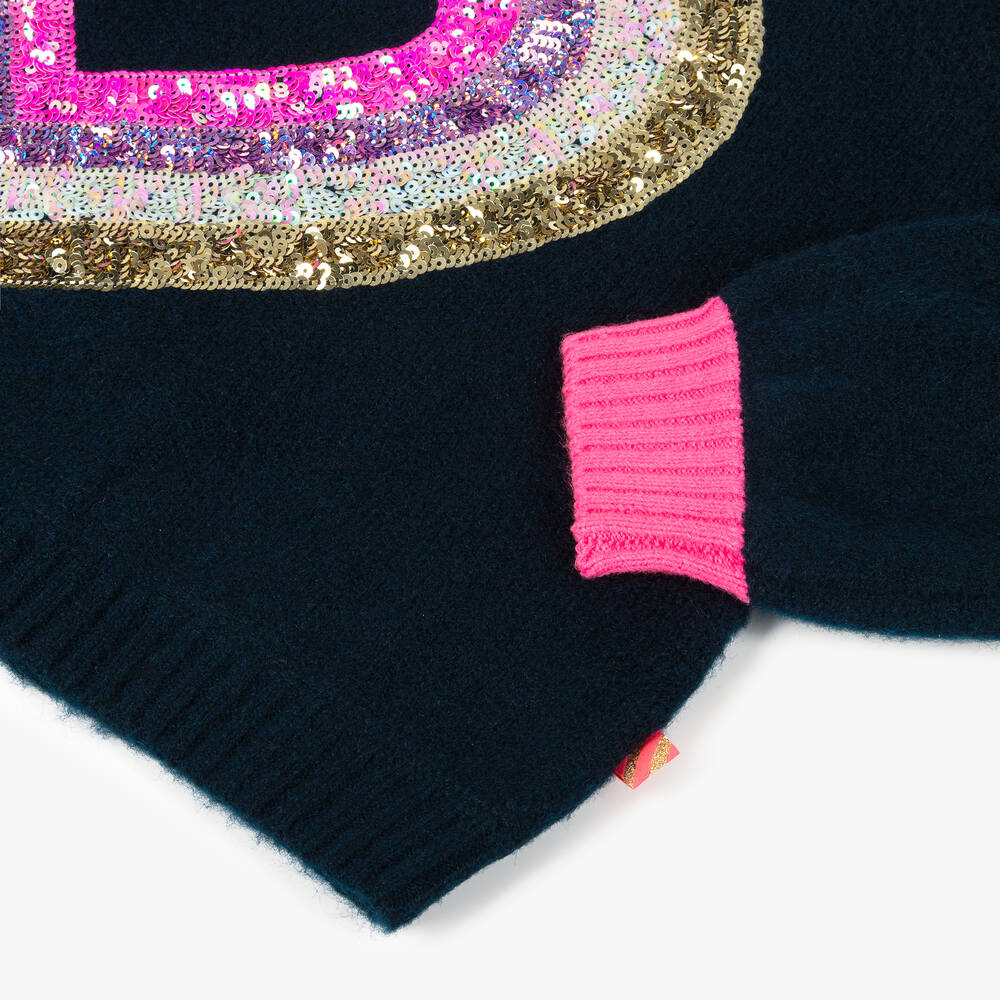 بيلي بلاش-بلوفر بطبعة قلب بترتر لون كحلي للبنات | Childrensalon Outlet