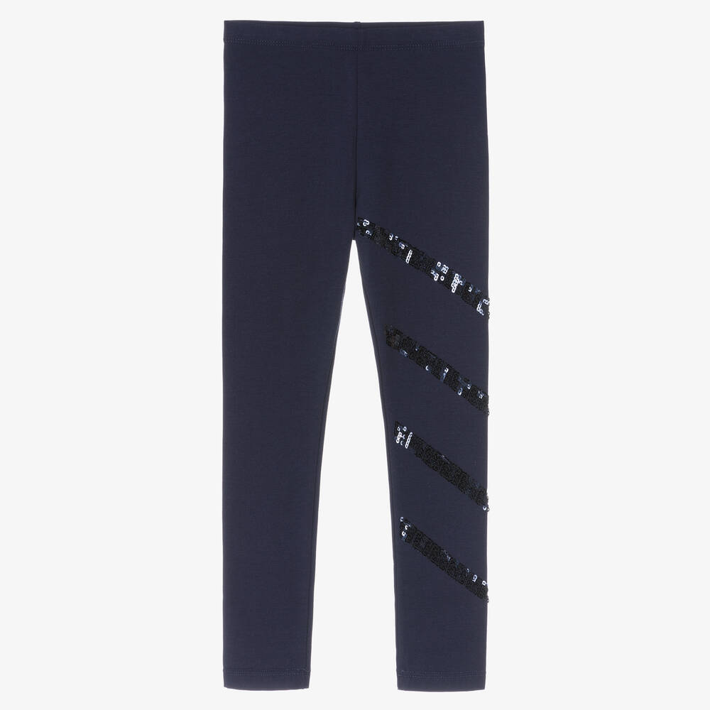 Billieblush - Paillettenstreifen-Leggings Navy | Childrensalon