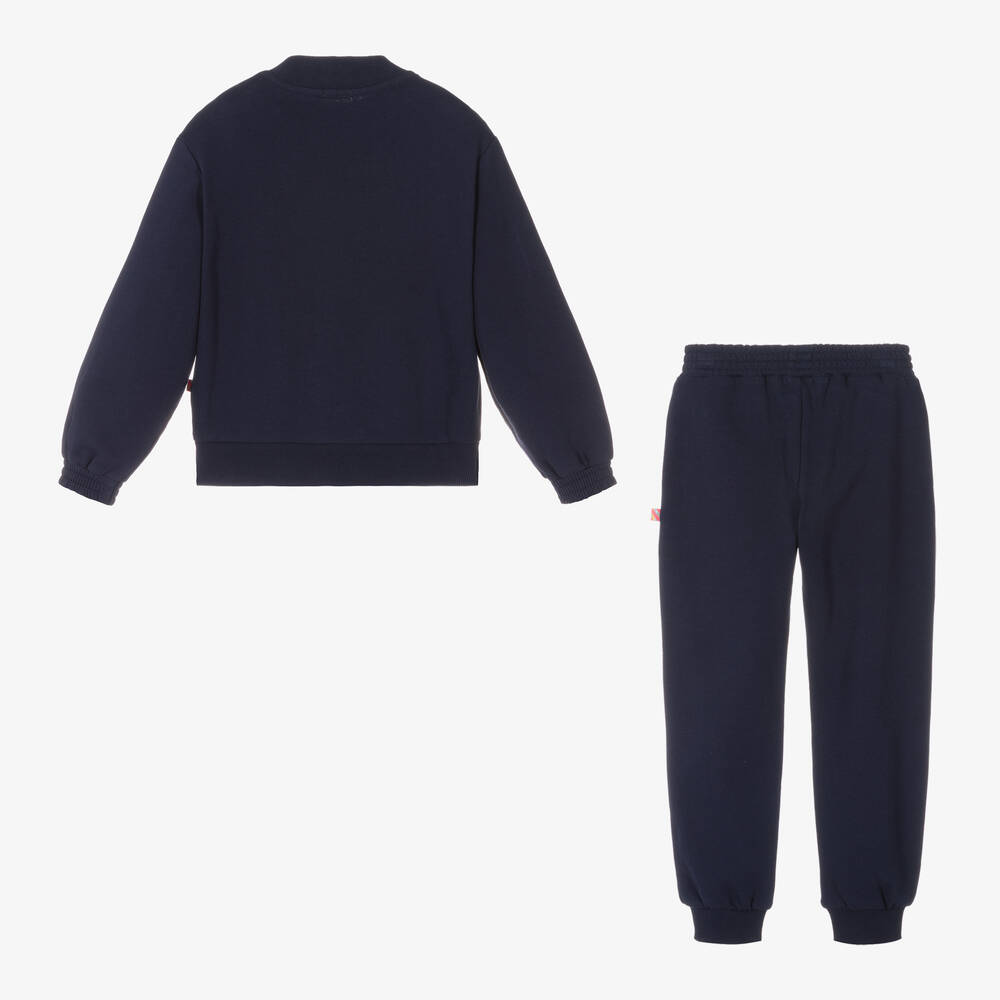 Billieblush-بدلة رياضية قطن جيرسي لون كحلي مزين بترتر للبنات | Childrensalon Outlet