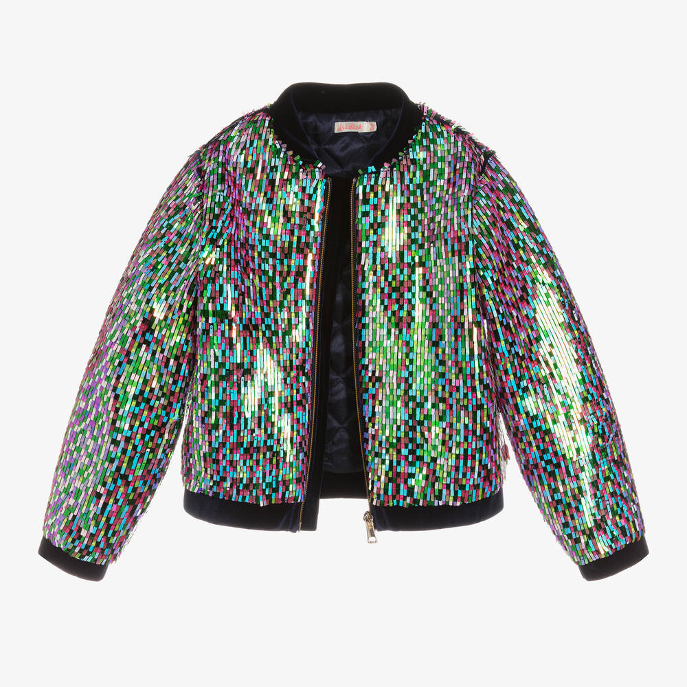 بيلي بلاش-جاكيت قطيفة مزين بترتر لون كحلي للبنات | Childrensalon Outlet