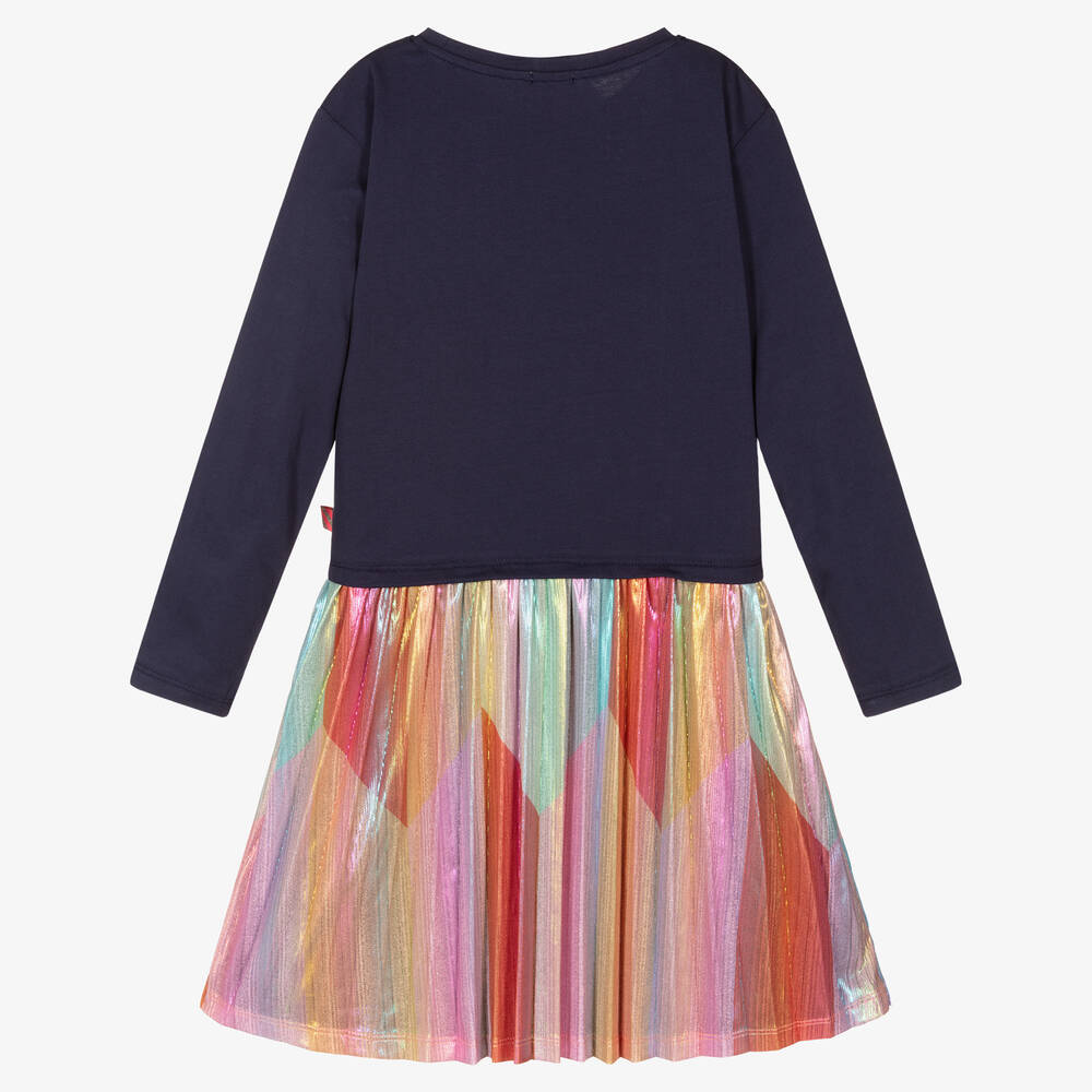 Billieblush-Girls Navy Blue Slogan Dress | Childrensalon Outlet