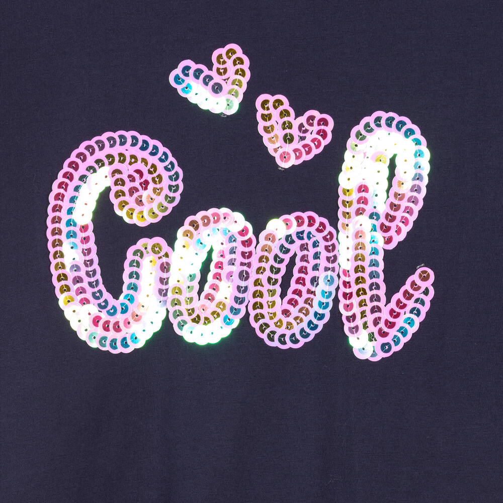 Billieblush-Girls Navy Blue Slogan Dress | Childrensalon Outlet