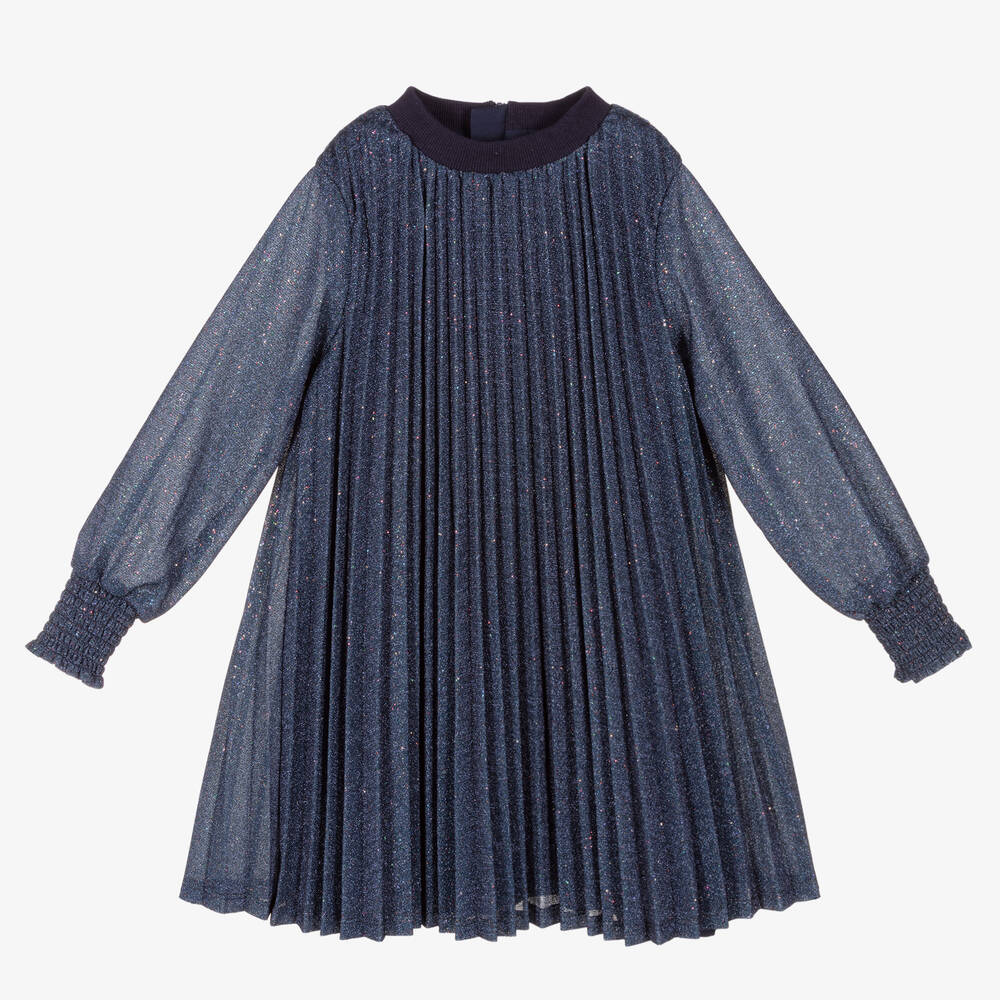 Billieblush - Синее платье с блестками для девочек | Childrensalon