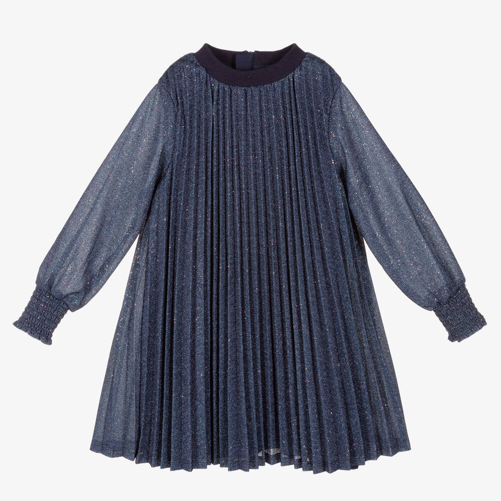 Billieblush - Navyblaues Glitzerkleid (M) | Childrensalon