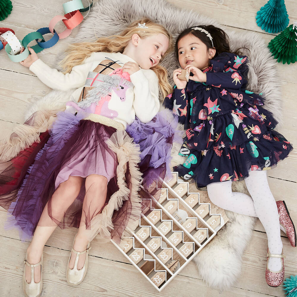 Billieblush-Girls Navy Blue Tulle Dress | Childrensalon Outlet