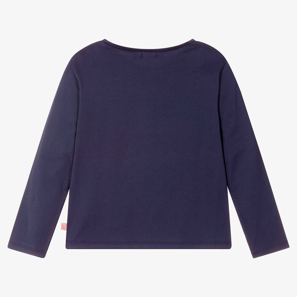 Billieblush-Girls Navy Blue Unicorn Top | Childrensalon Outlet