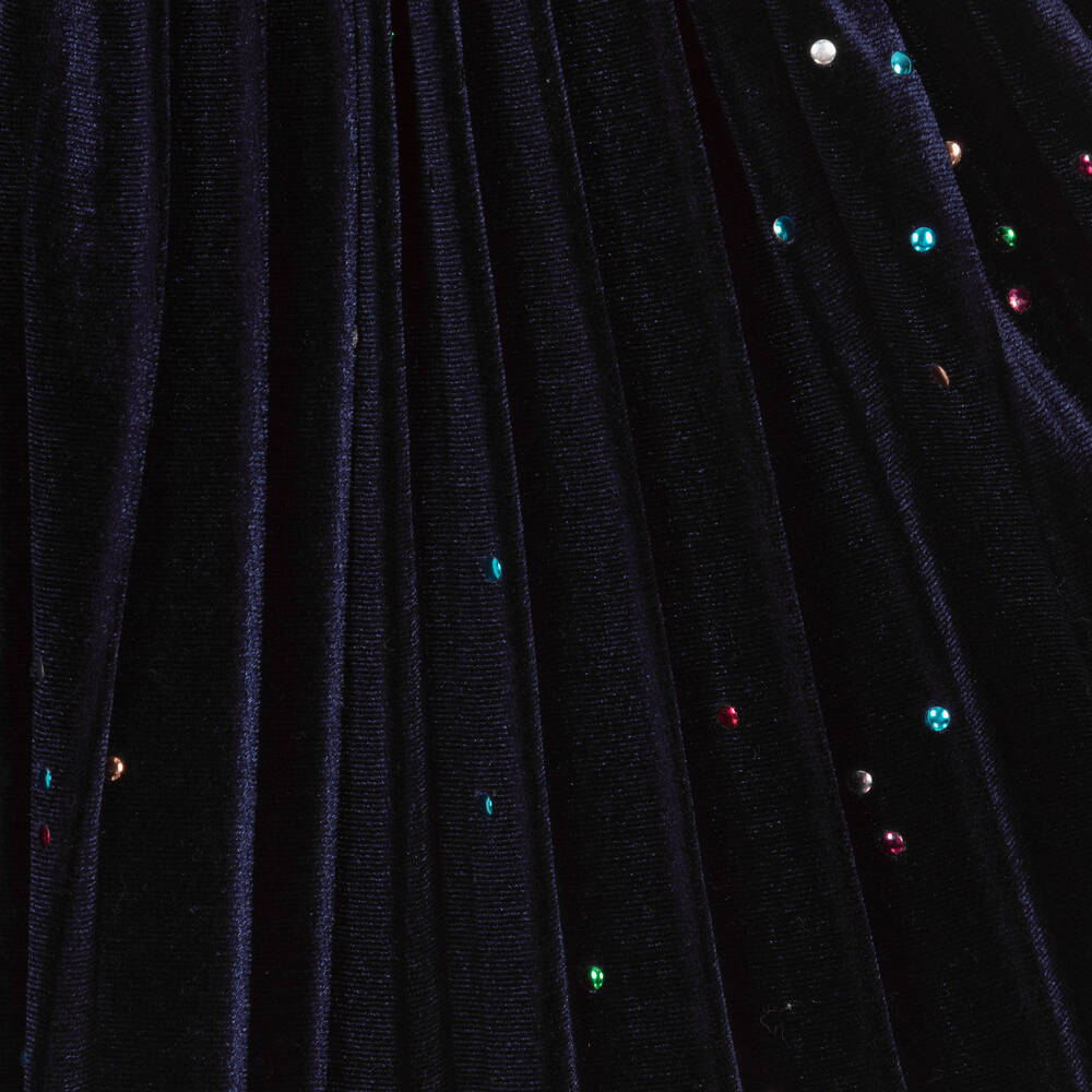 Billieblush-Girls Navy Blue Velour Skirt | Childrensalon Outlet