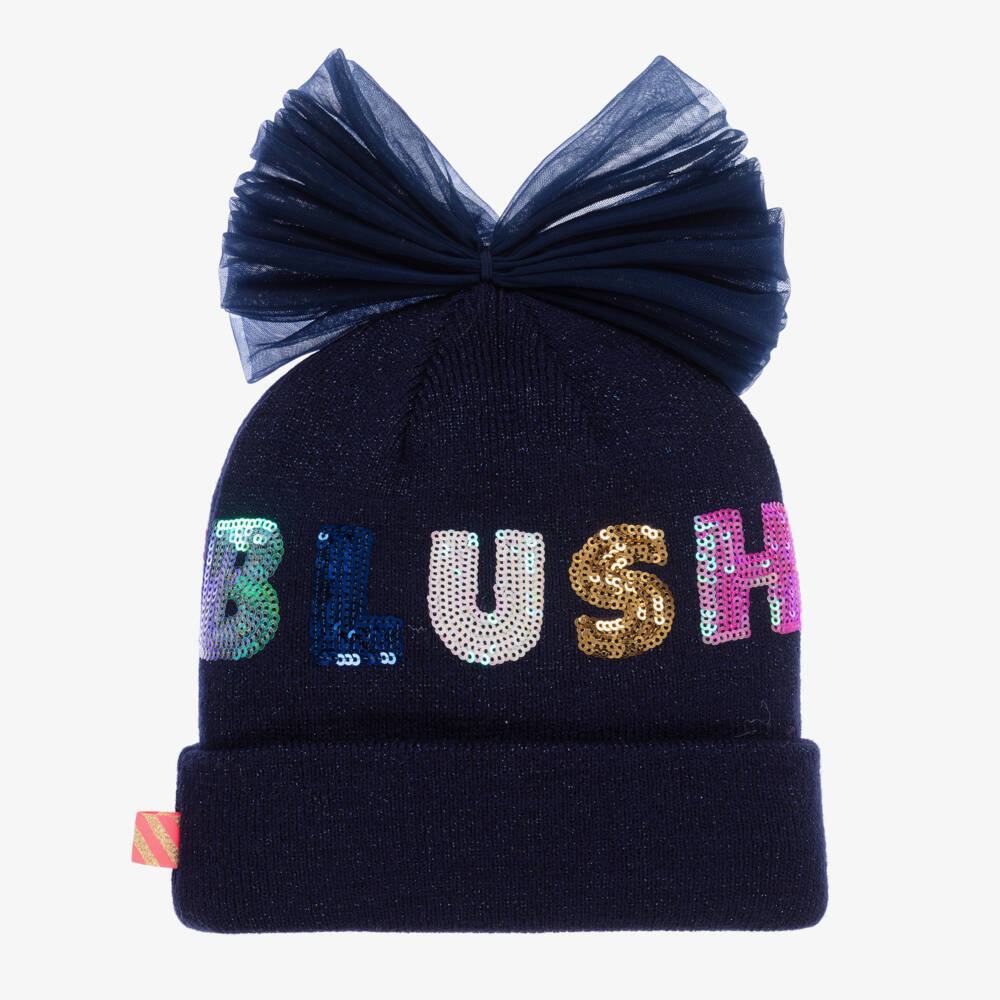 Billieblush-Girls Navy Bow Hat and Snood | Childrensalon Outlet