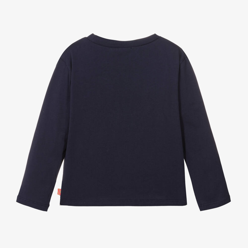 Billieblush-Girls Navy Cotton Sequin Top | Childrensalon Outlet
