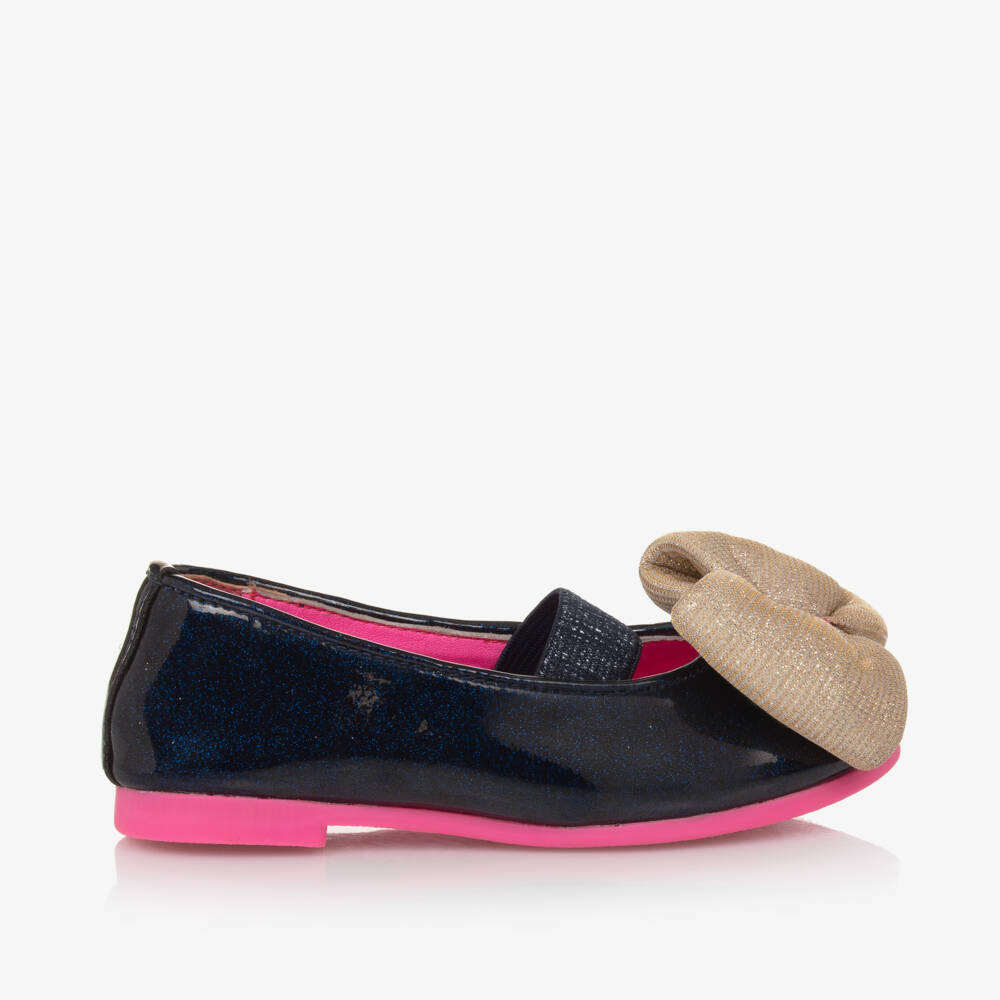 Billieblush-Girls Navy Patent Ballet Flats | Childrensalon Outlet