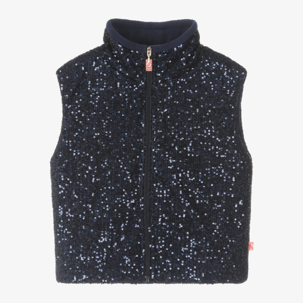 Billieblush-Girls Navy Sparkle Gilet | Childrensalon Outlet