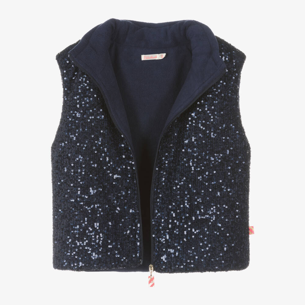 Billieblush-Синий жилет с пайетками для девочек | Childrensalon Outlet