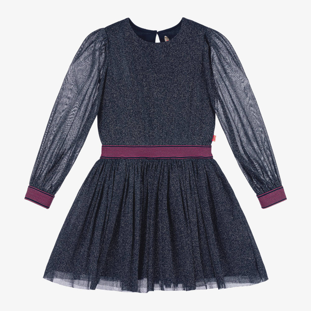 Billieblush-فستان تول لون أزرق براق | Childrensalon Outlet