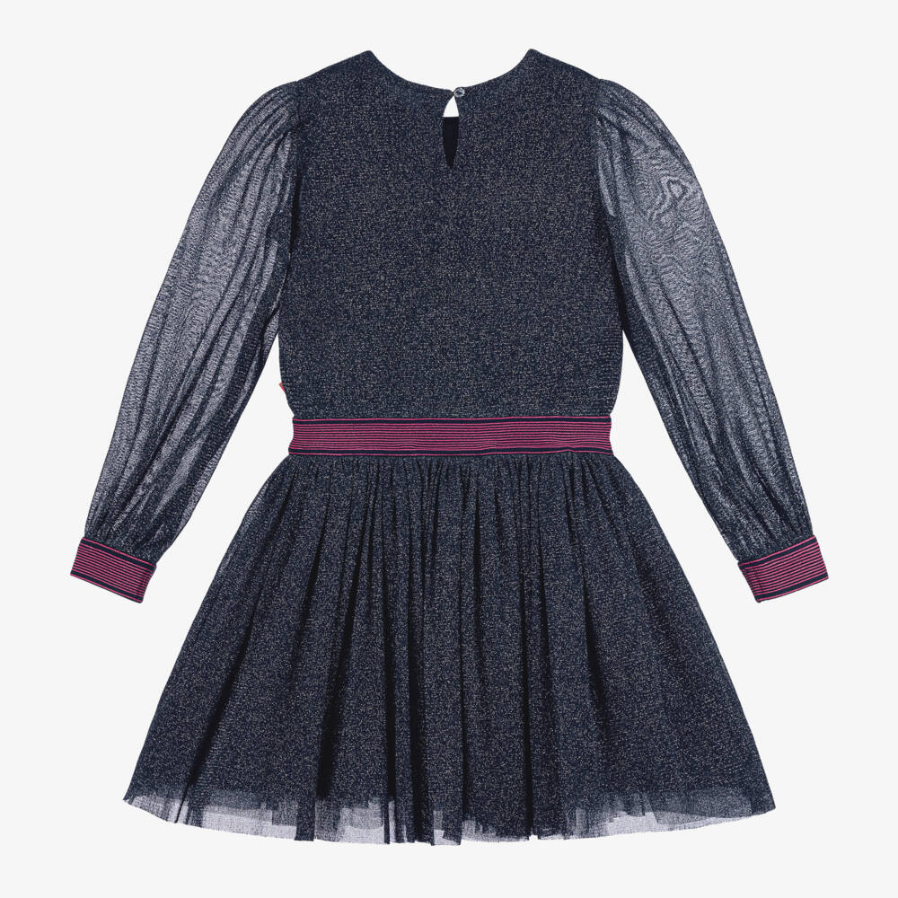 Billieblush-فستان تول لون أزرق براق | Childrensalon Outlet