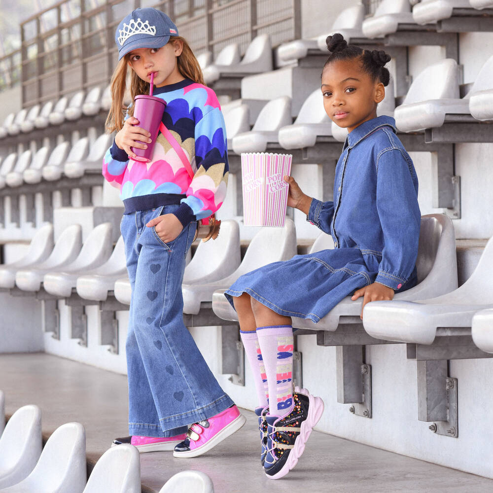 Billieblush-Girls Navy Sparkling Light-Up Trainers | Childrensalon Outlet