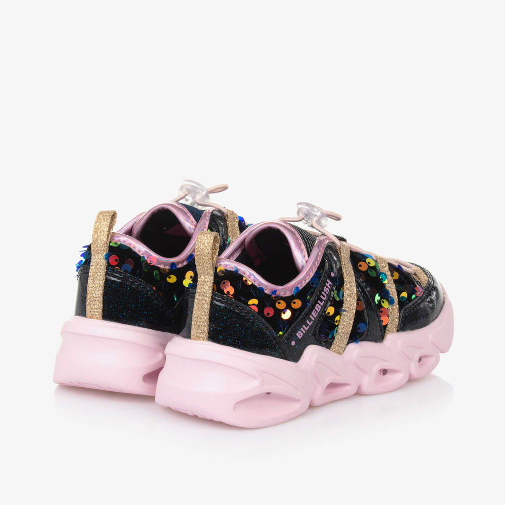 Billieblush-Girls Navy Sparkling Light-Up Trainers | Childrensalon Outlet
