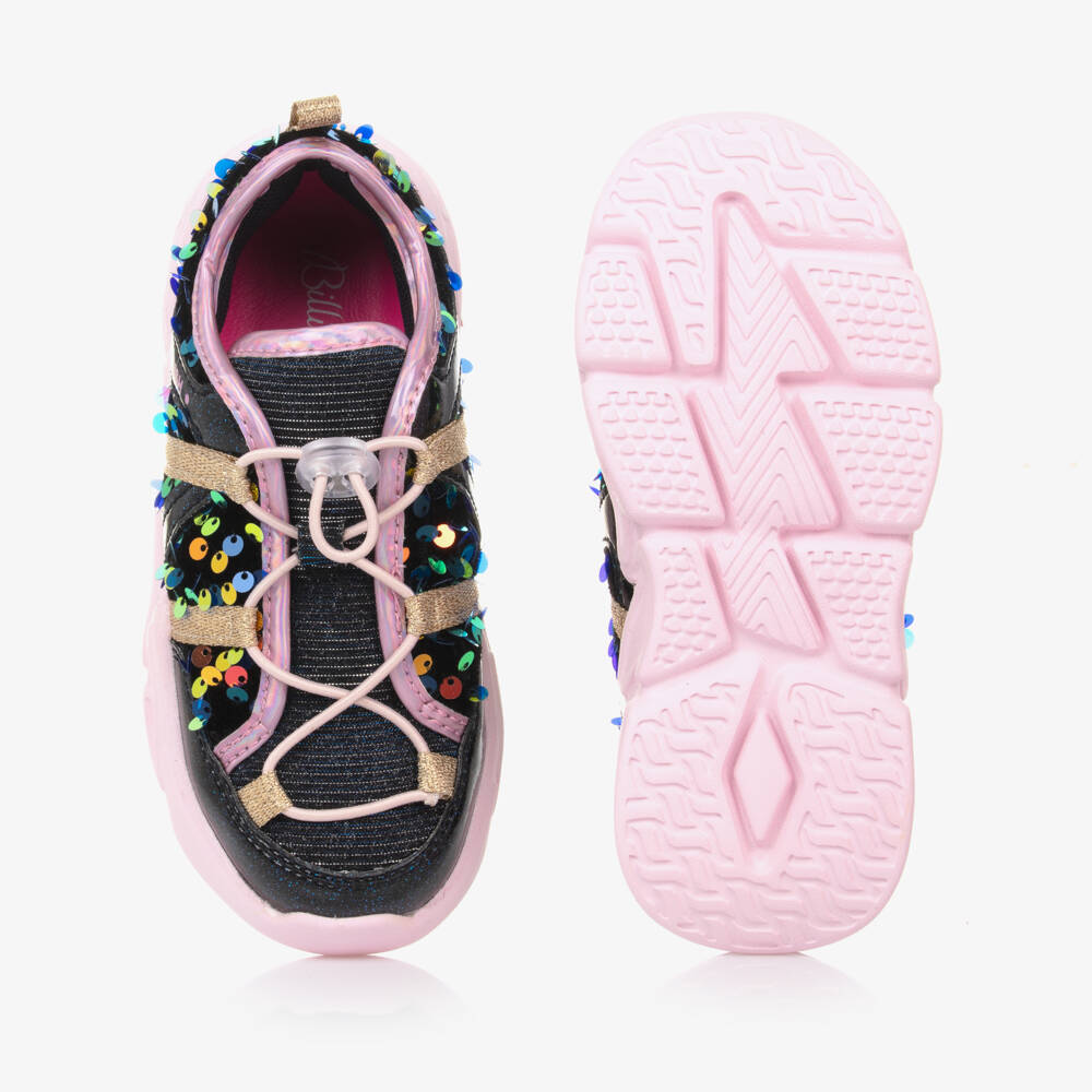 Billieblush-Girls Navy Sparkling Light-Up Trainers | Childrensalon Outlet