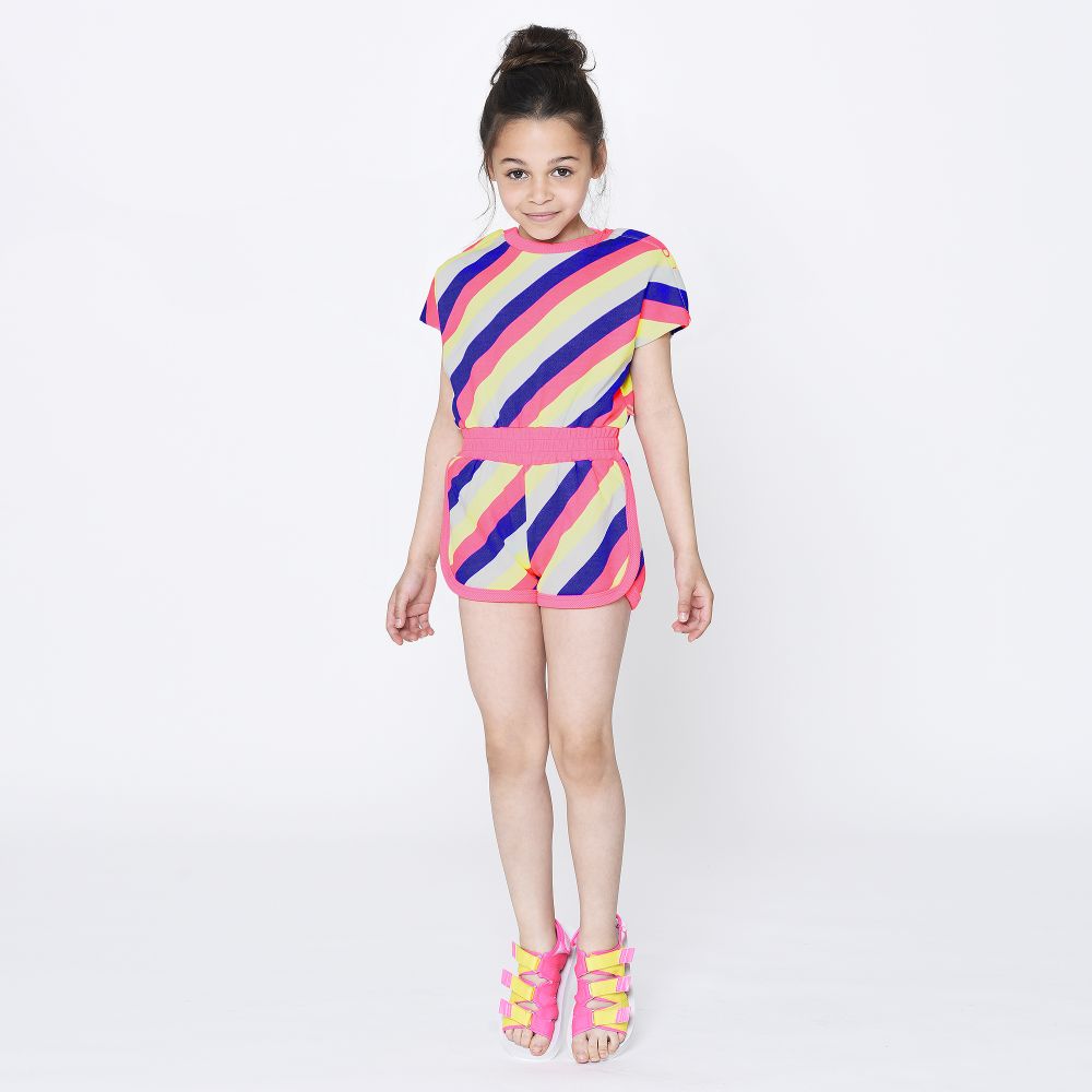 Billieblush-Girls Neon Pink & Blue Shorts | Childrensalon Outlet